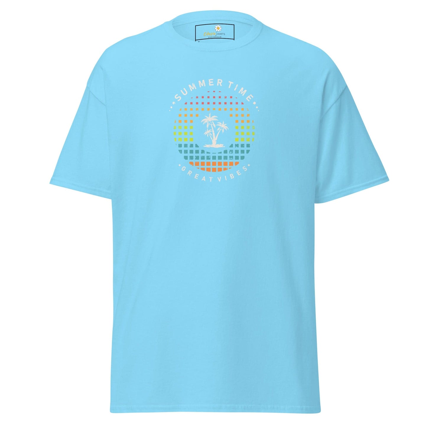 Unisex classic t-shirt - SUMMER GREAT VIBES - REGULAR - Sky / S