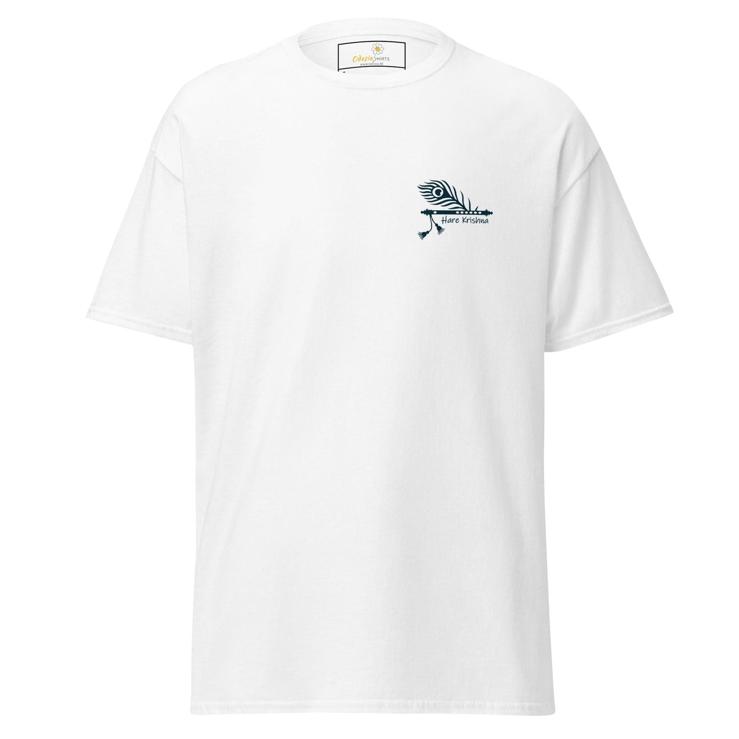 Unisex classic tee - SPIRITUAL KRISHNA’S FLUTE POCKET - REGULAR - White / S