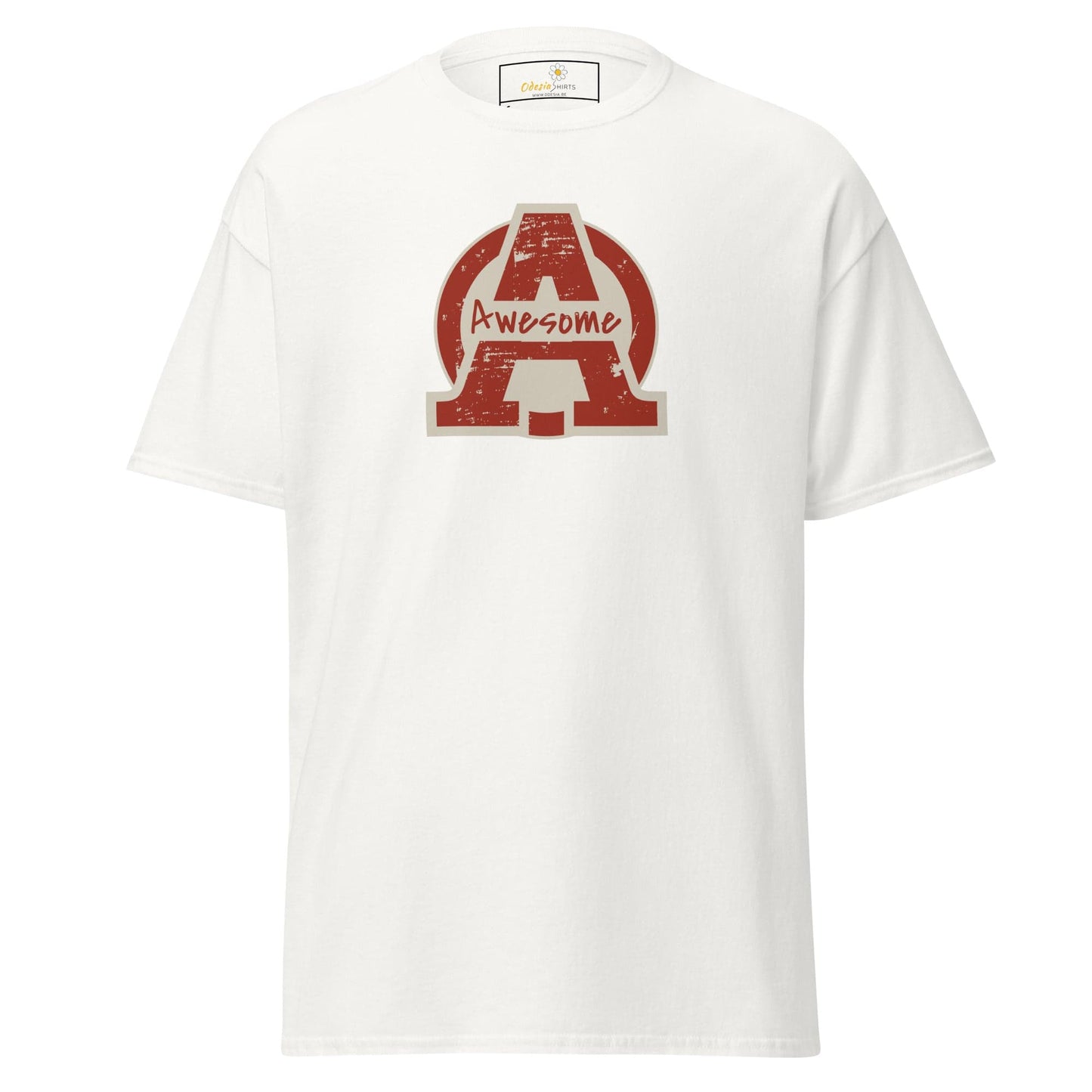 Unisex classic t-shirt - TEXT AWESOME - REGULAR - White / S
