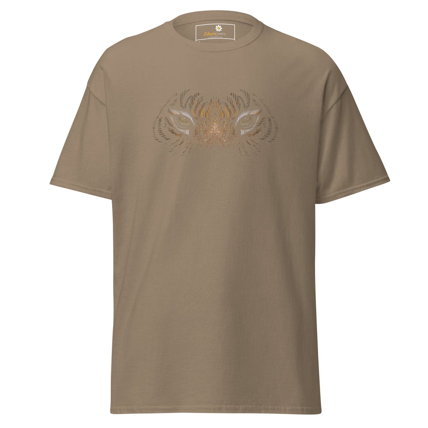 Men’s classic t-shirt - WILD LIFE TIGER EYES - REGULAR - Brown Savana / S