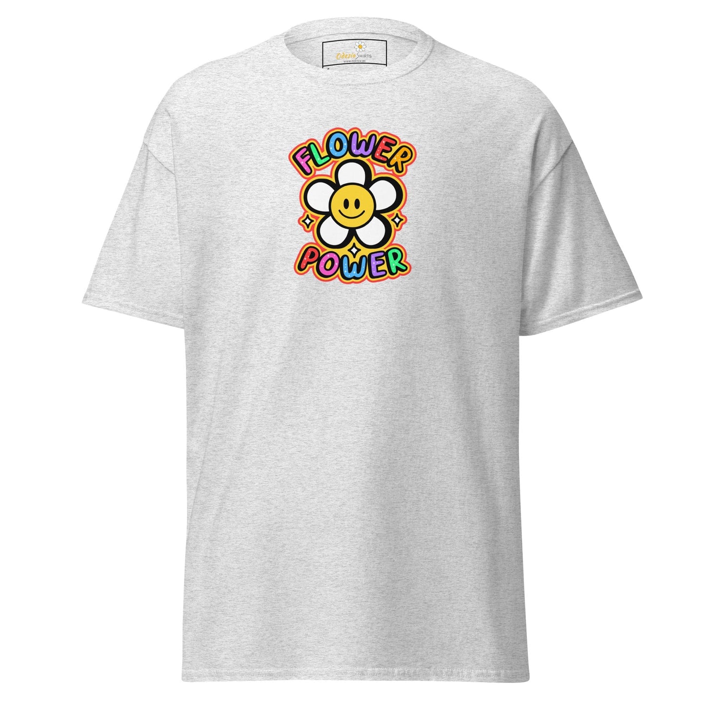 Unisex classic t-shirt - POSITIVE FLOWER POWER - REGULAR - Ash / S