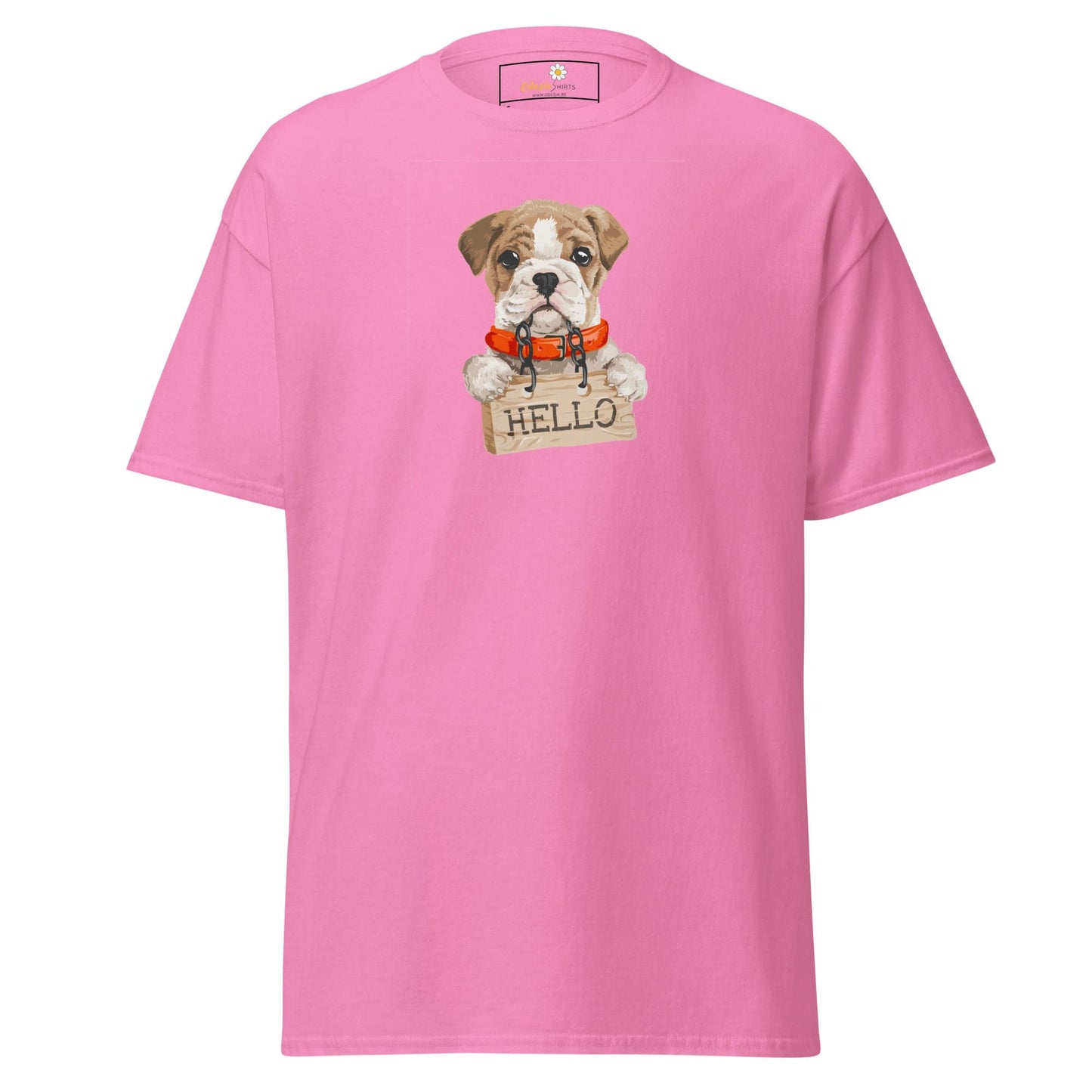 Unisex classic t-shirt - ANIMALS HELLO PUPPY - REGULAR - Azalea / S