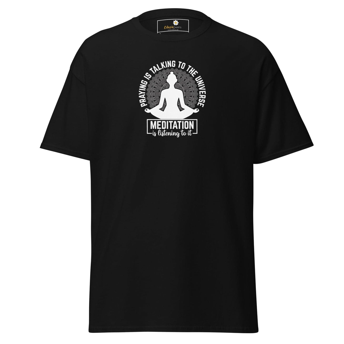 Unisex classic tee - SPIRITUAL MEDITATION IS LISTENING - REGULAR - Black / S