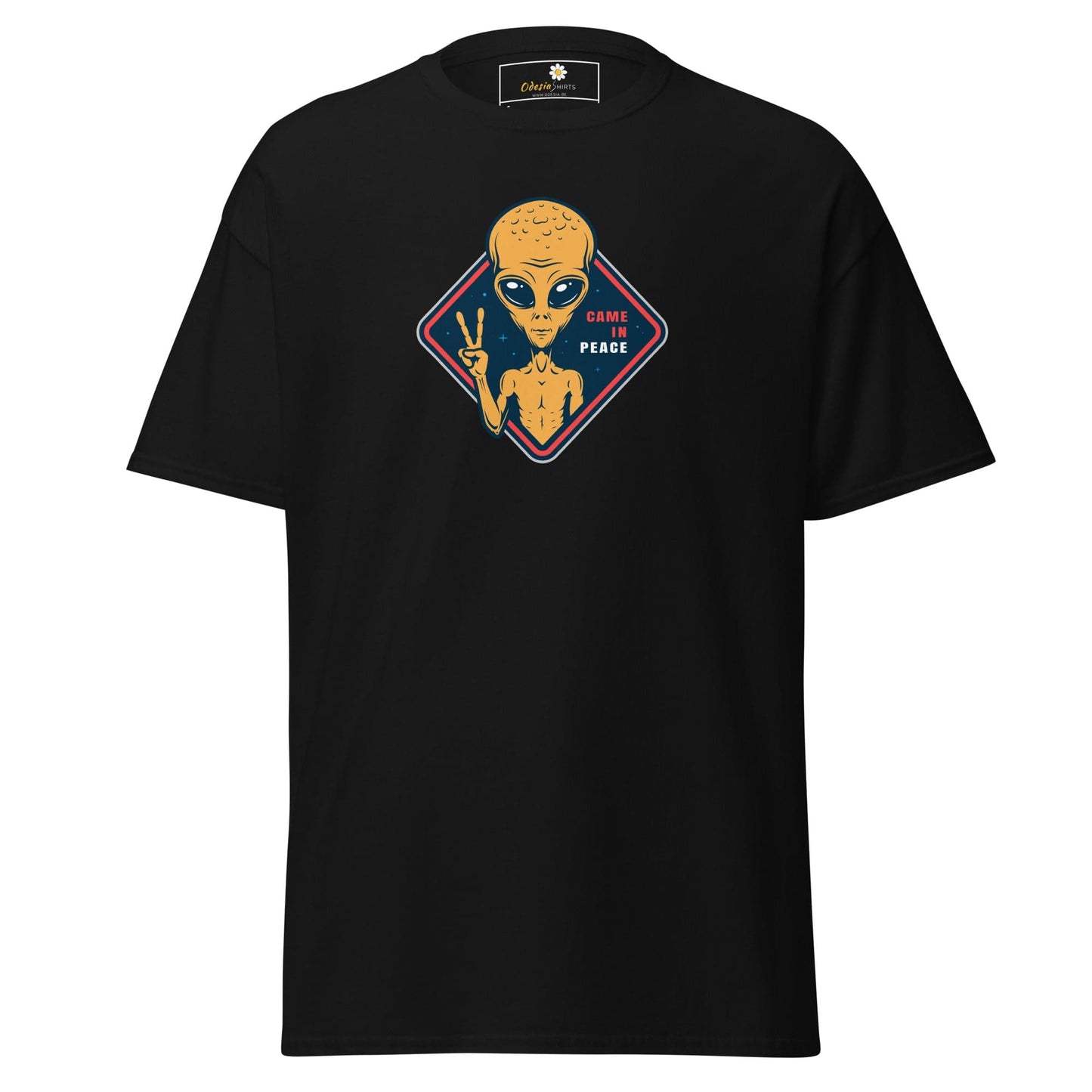 Unisex classic t-shirt - SPACE ALIENS COME IN PEACE - REGULAR - Black / S