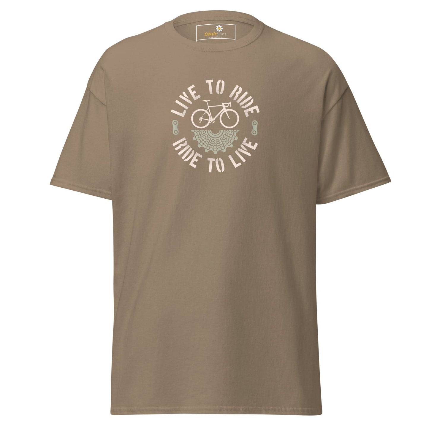 Unisex classic t-shirt - SPORT BICYCLE RIDE TO LIVE - REGULAR - Brown Savana / S