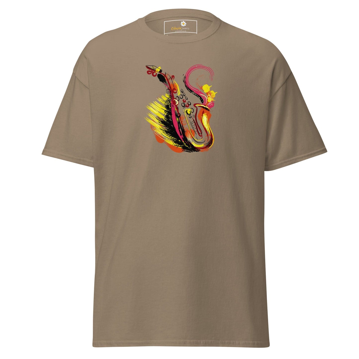 Unisex classic tee - MUSIC SAXOPHONE - REGULAR - Brown Savana / S