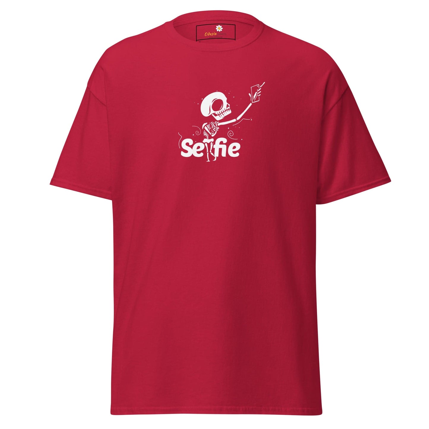Unisex classic t-shirt - SKULL SELFIE - REGULAR - Cardinal / S