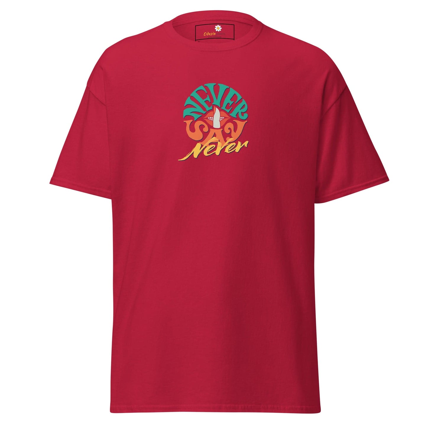 Unisex classic t-shirt - TEXT NEVER SAY NEVER - REGULAR - Cardinal / S