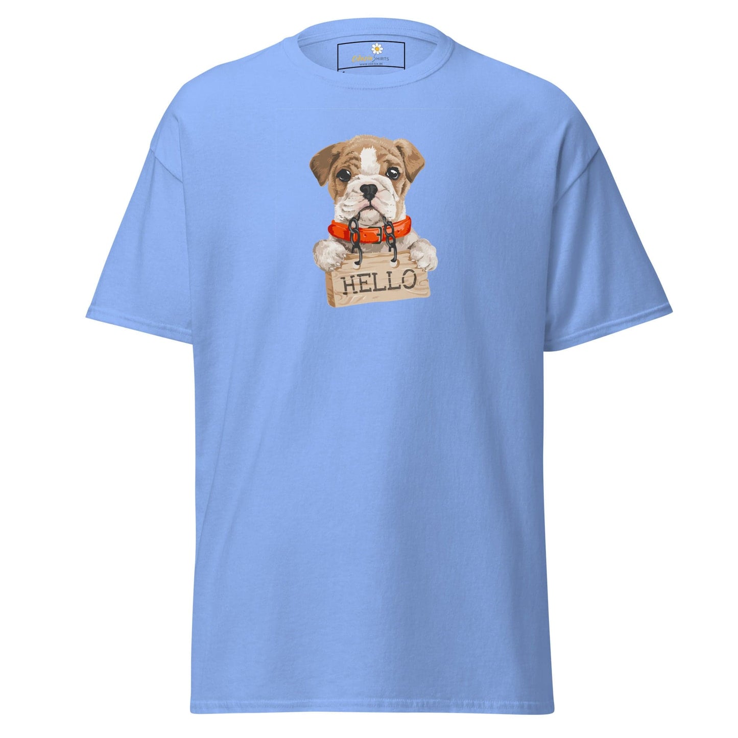 Unisex classic t-shirt - ANIMALS HELLO PUPPY - REGULAR - Carolina Blue / S