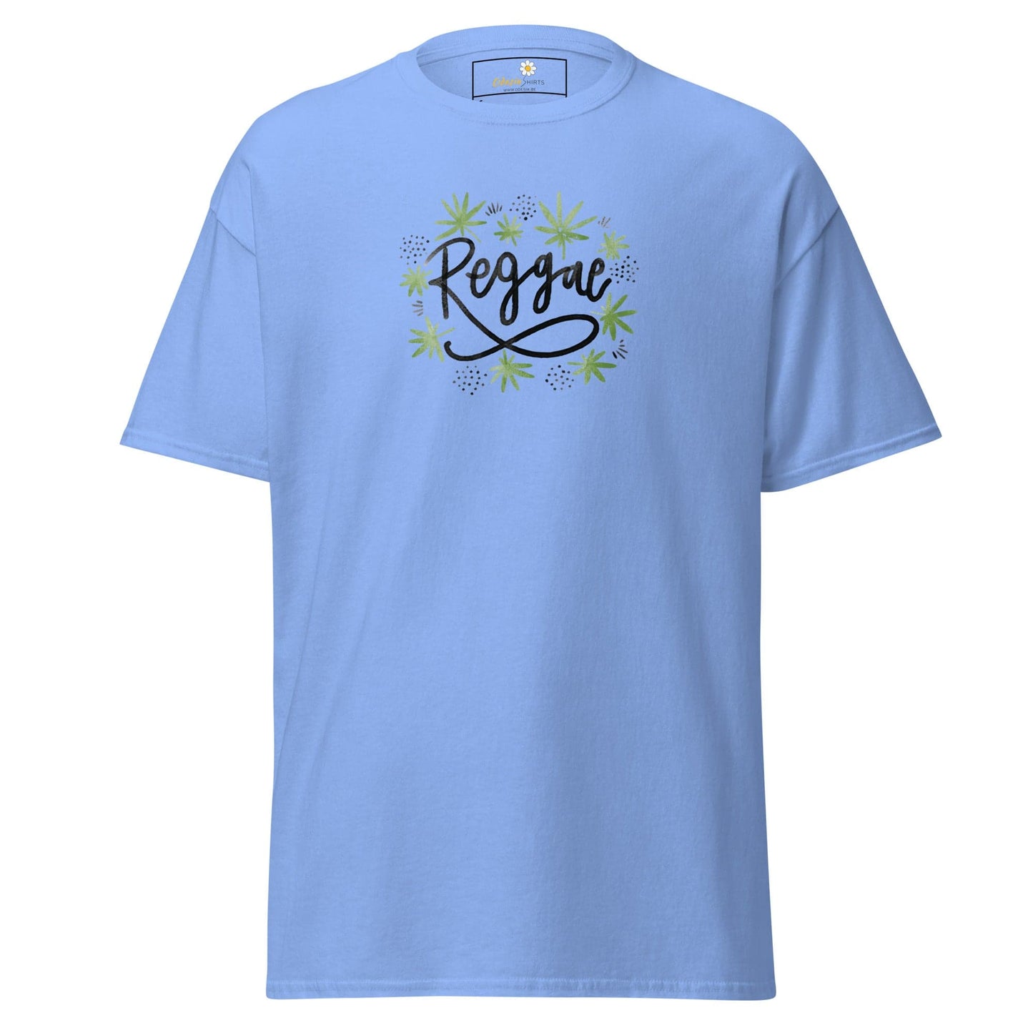 Unisex classic t-shirt - MUSIC REGGAE LEAVES - REGULAR - Carolina Blue / S