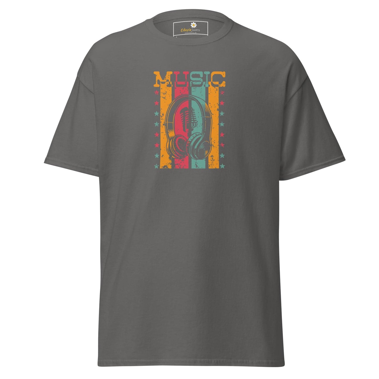 Unisex classic tee - MUSIC MICROPHONE - REGULAR - Charcoal / S