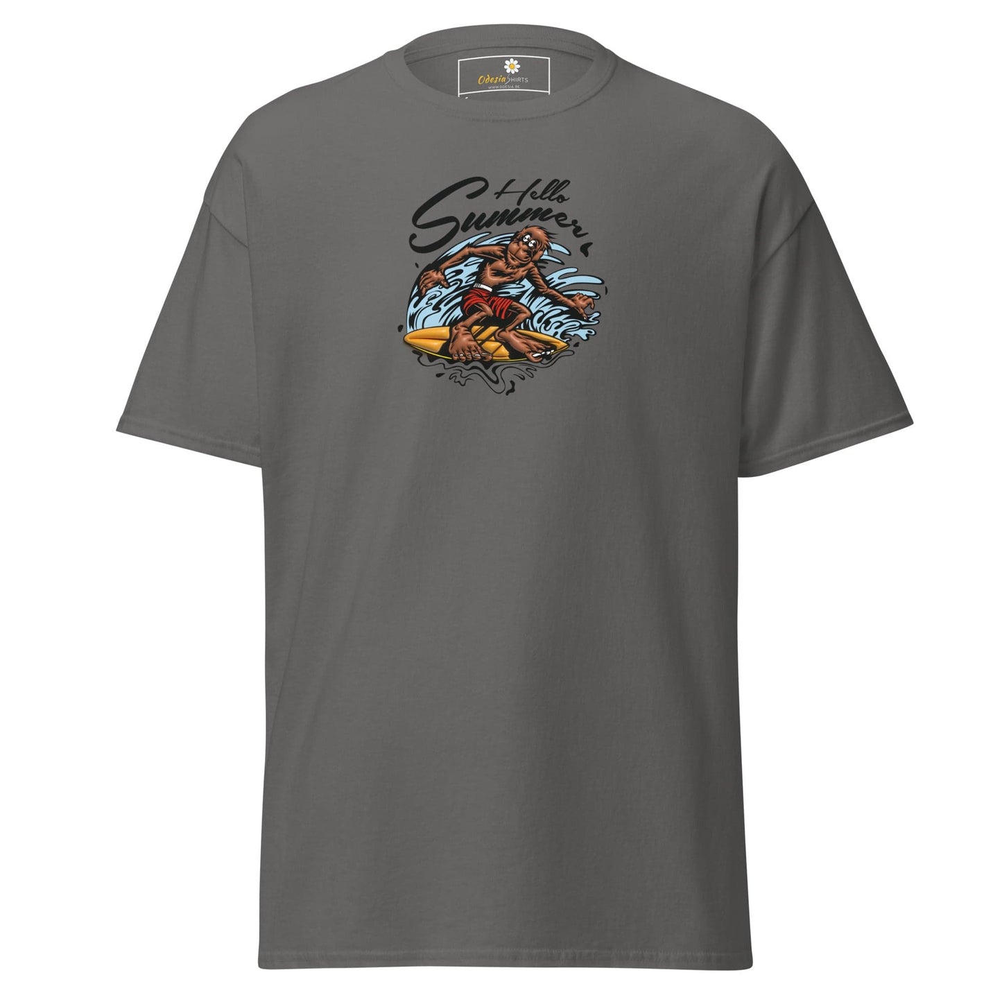 Unisex classic t-shirt - FANTASY SURFING MONKEY - REGULAR - Charcoal / S