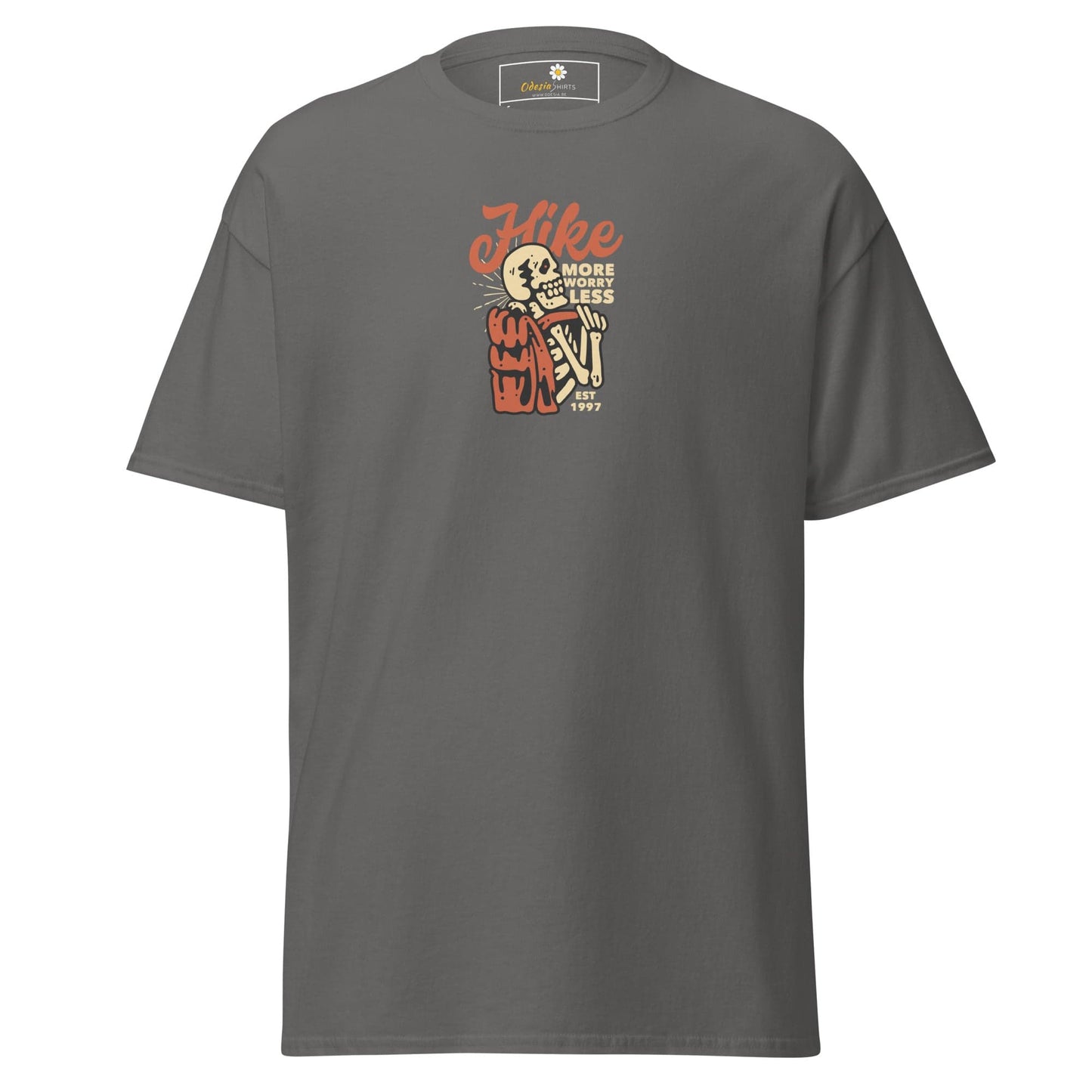 Unisex classic tee - SKULL SPORT HIKE MORE - REGULAR - Charcoal / S
