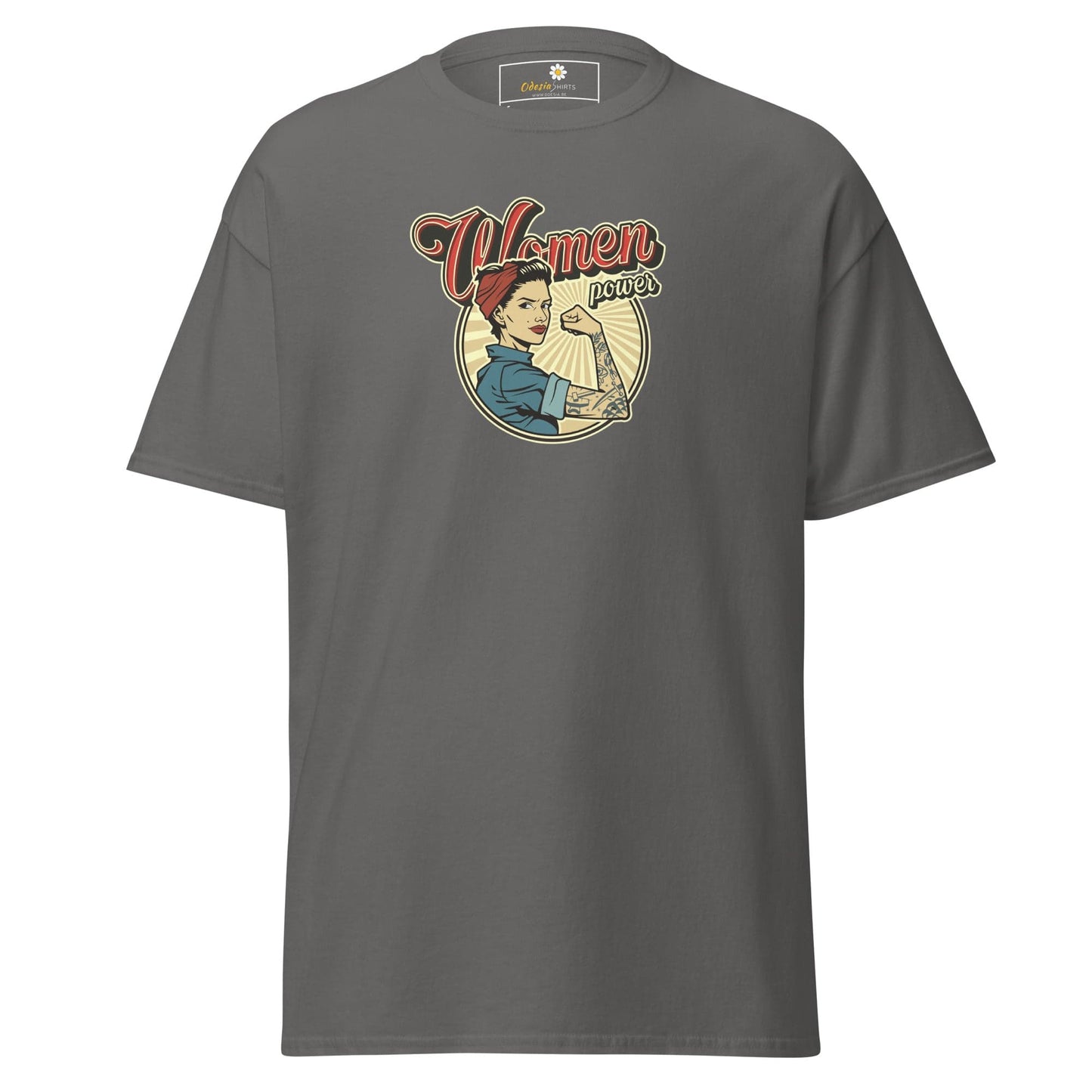 Unisex classic t-shirt - VINTAGE WOMEN POWER - REGULAR - Charcoal / S
