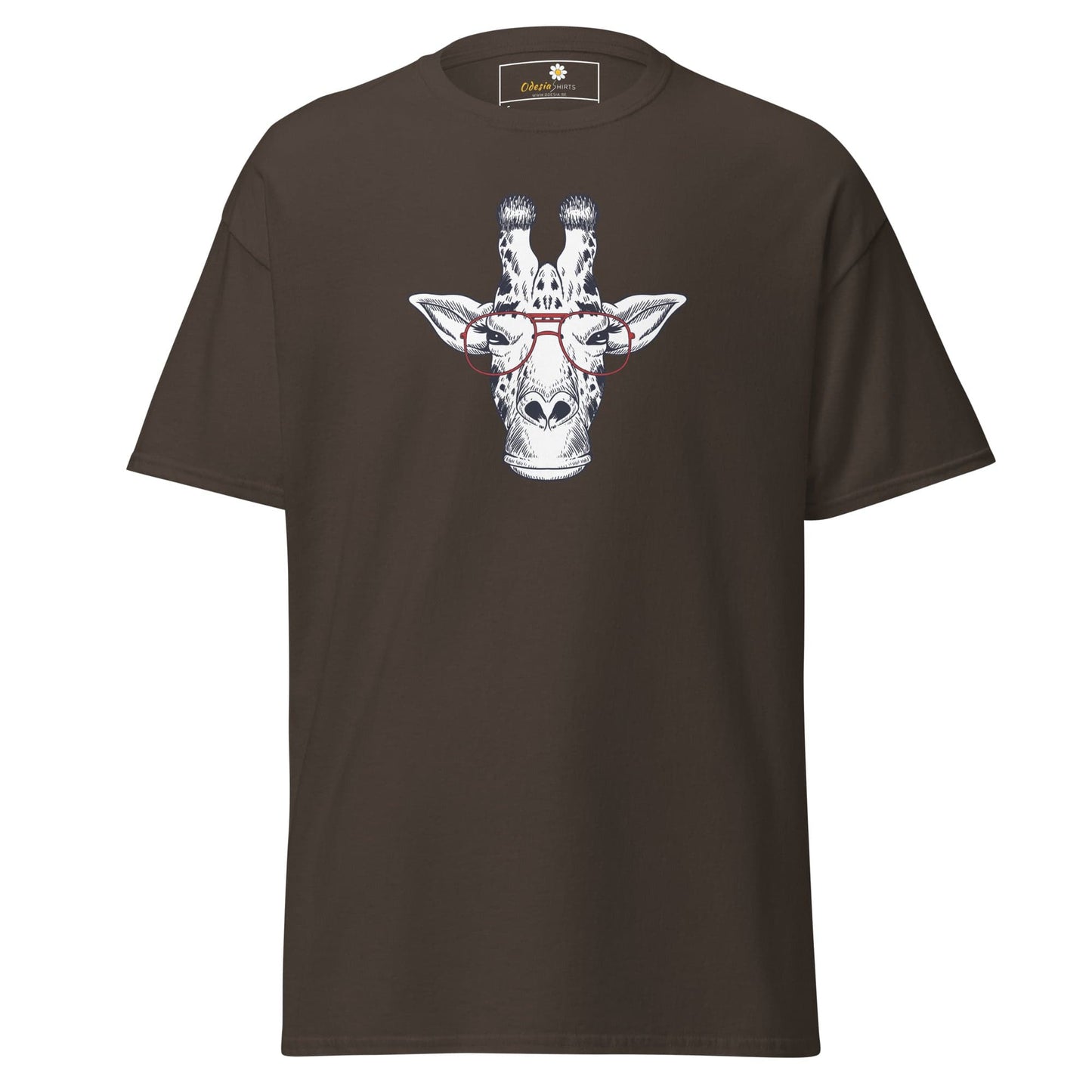 Unisex classic tee - WILD LIFE FUN GIRAFFE GLASSES - REGULAR - Dark Chocolate / S