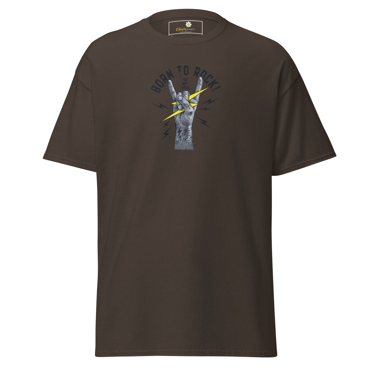 Unisex classic tee - MUSIC BORN TO ROCK - REGULAR - Dark Chocolate / S