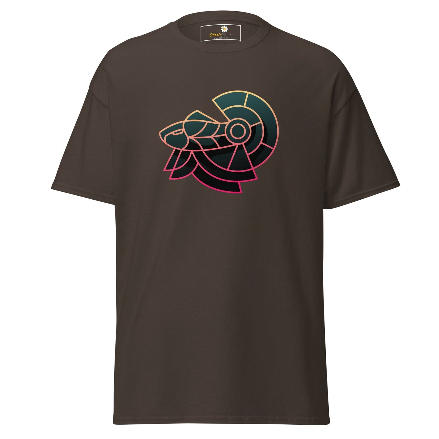 Unisex classic tee - ABSTRACT HERMIT - REGULAR - Dark Chocolate / S