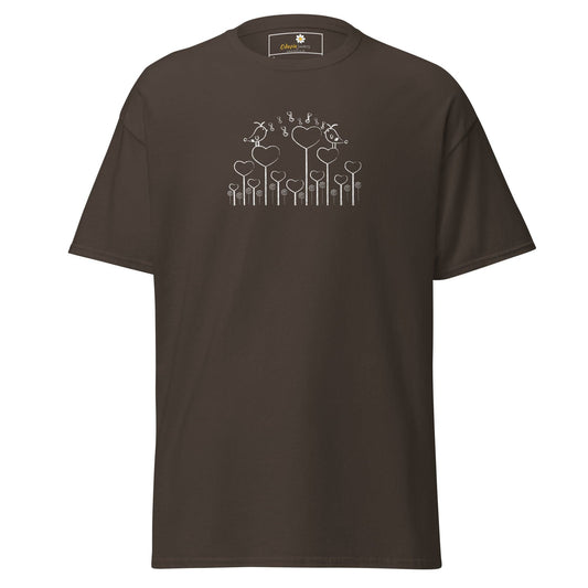 Unisex classic tee - NATURE BIRDS ON STICK - REGULAR - Dark Chocolate / S