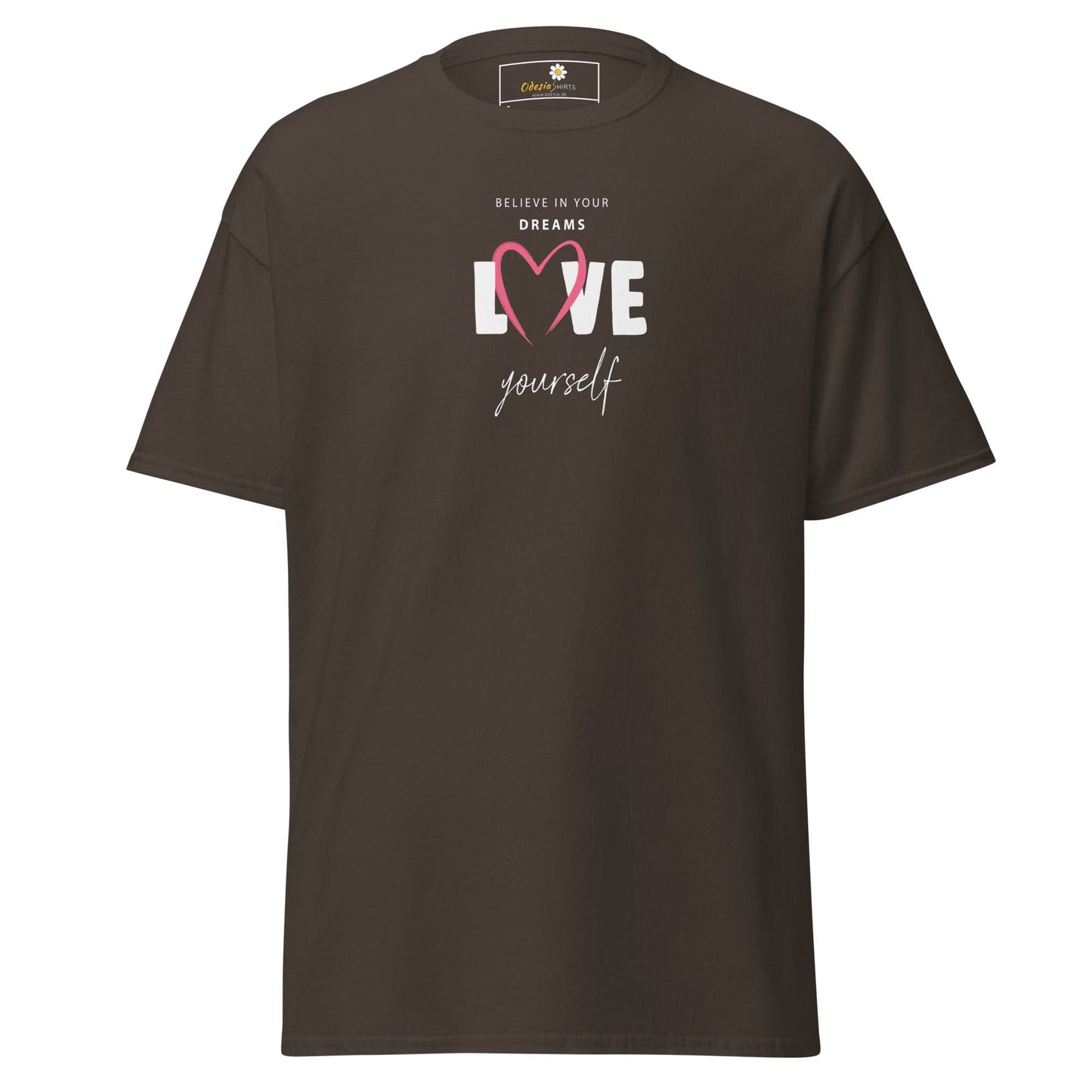 Unisex classic tee - MISC BELIEVE DREAMS LOVE - REGULAR - Dark Chocolate / S