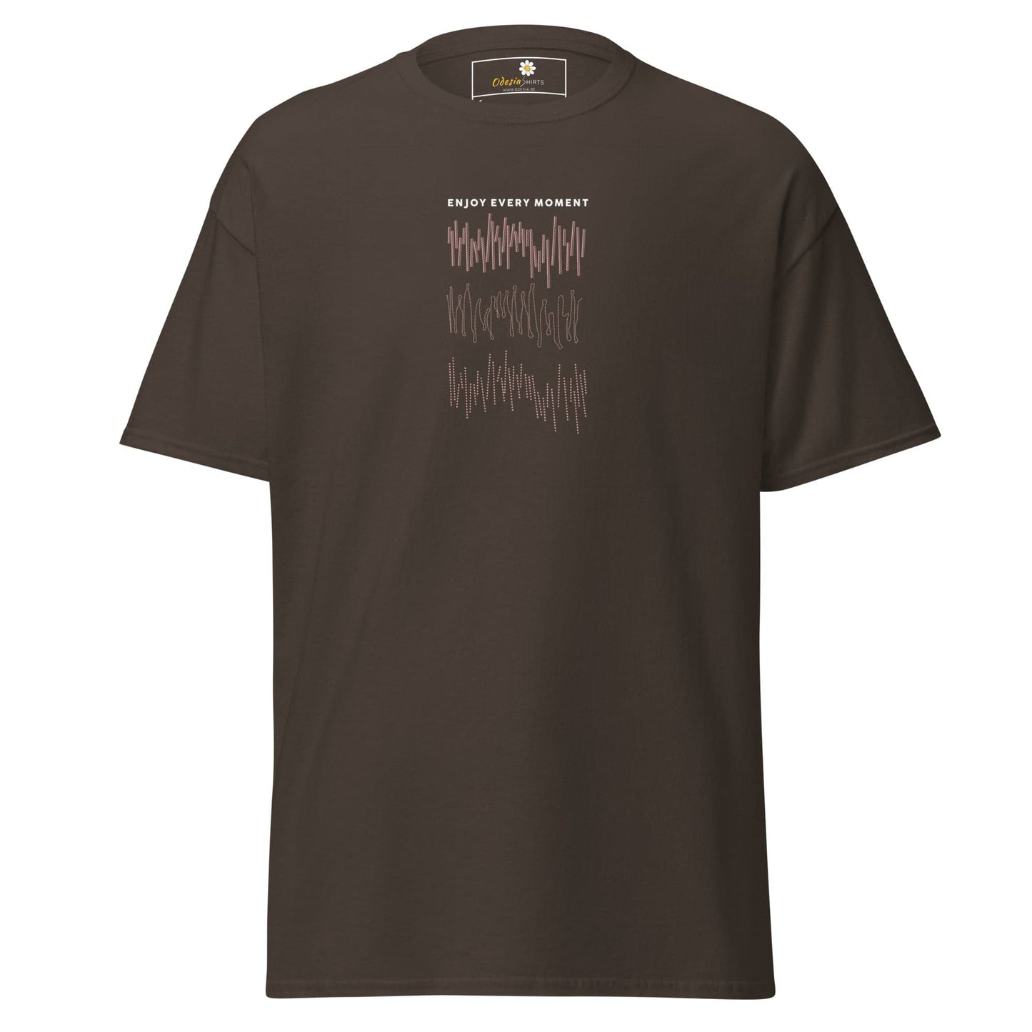 Unisex classic t-shirt - POSITIVE ENJOY EVERY MOMENT - REGULAR - Dark Chocolate / S