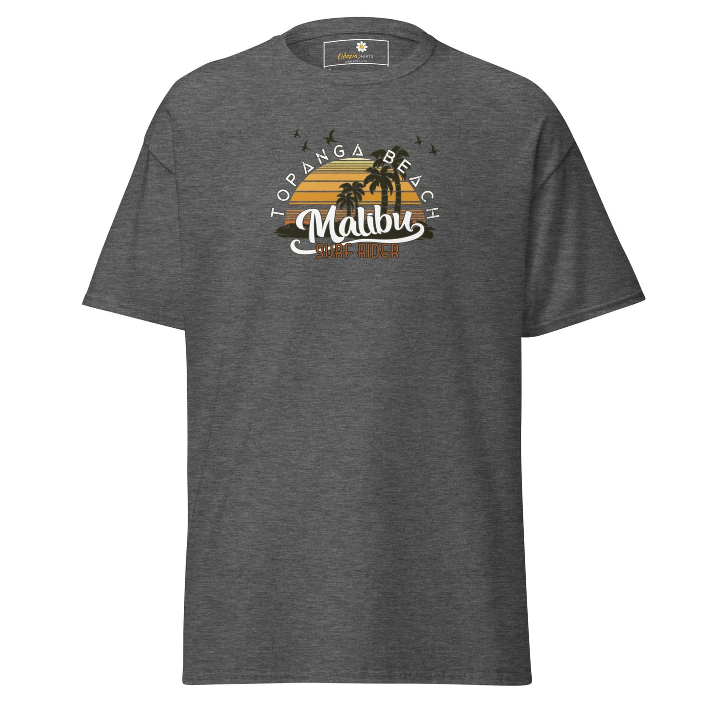 Unisex classic t-shirt - SUMMER MALIBU SURF RIDER - REGULAR - Dark Heather / S