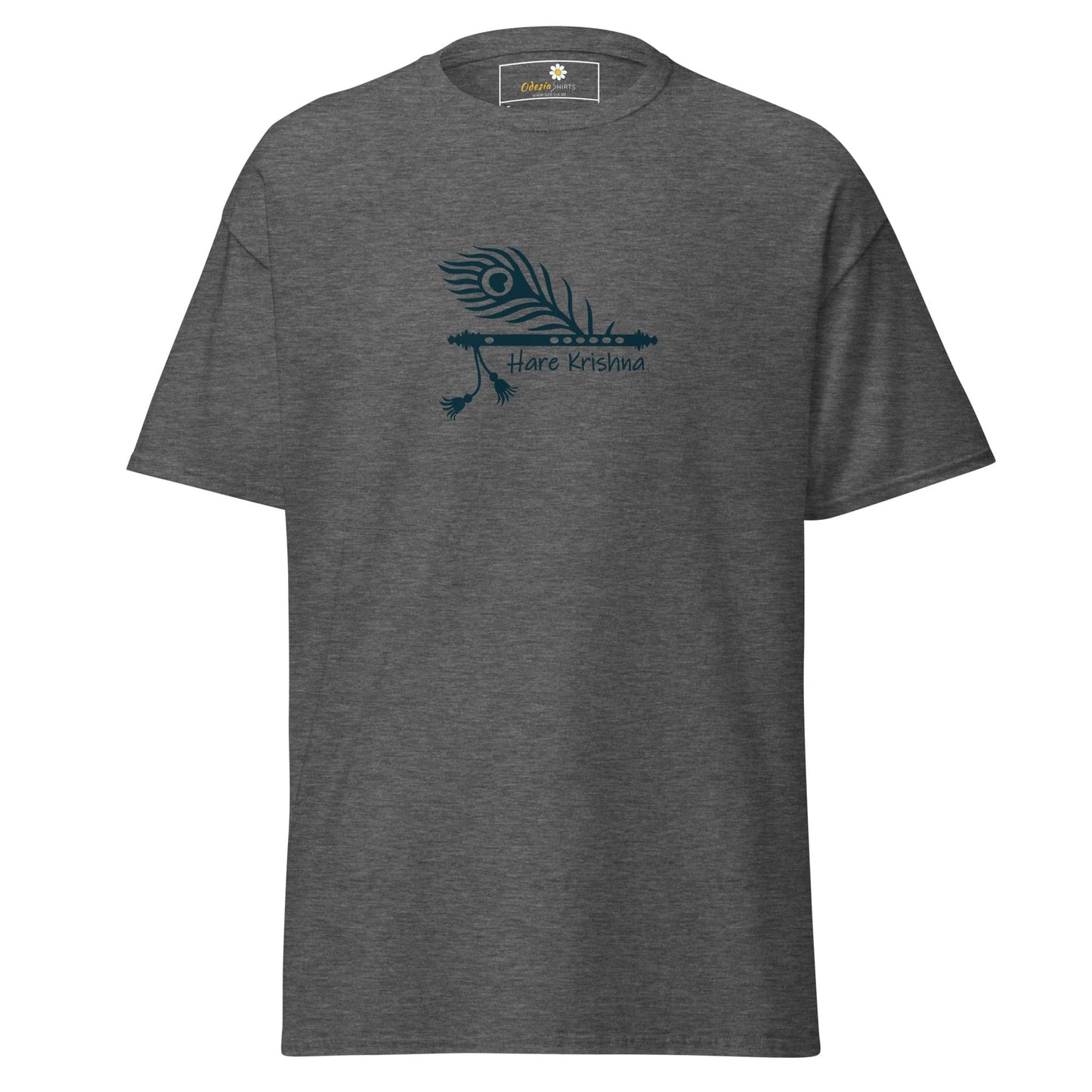 Unisex classic tee - SPIRITUAL KRISHNA’S FLUTE - REGULAR - Dark Heather / S