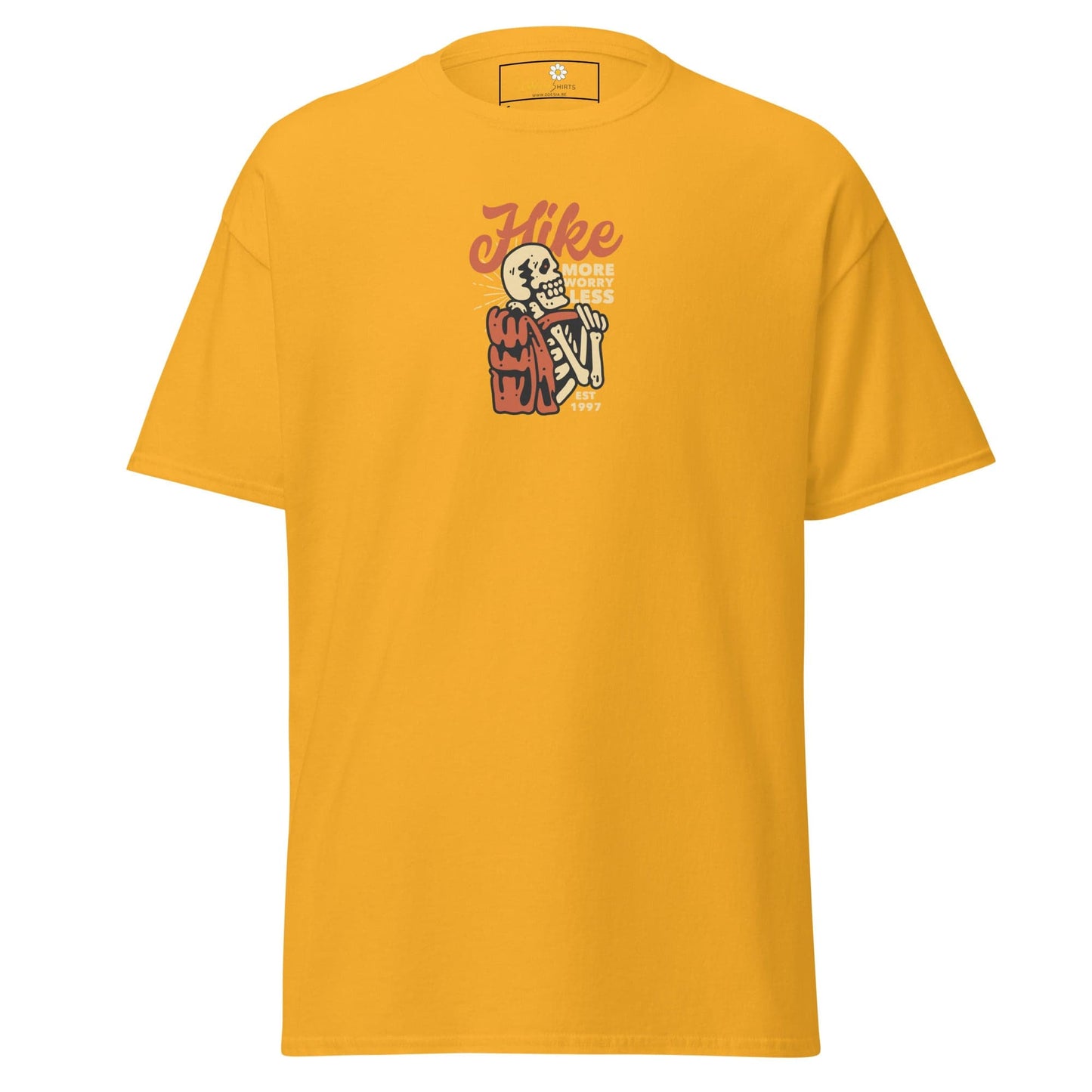 Unisex classic tee - SKULL SPORT HIKE MORE - REGULAR - Gold / S