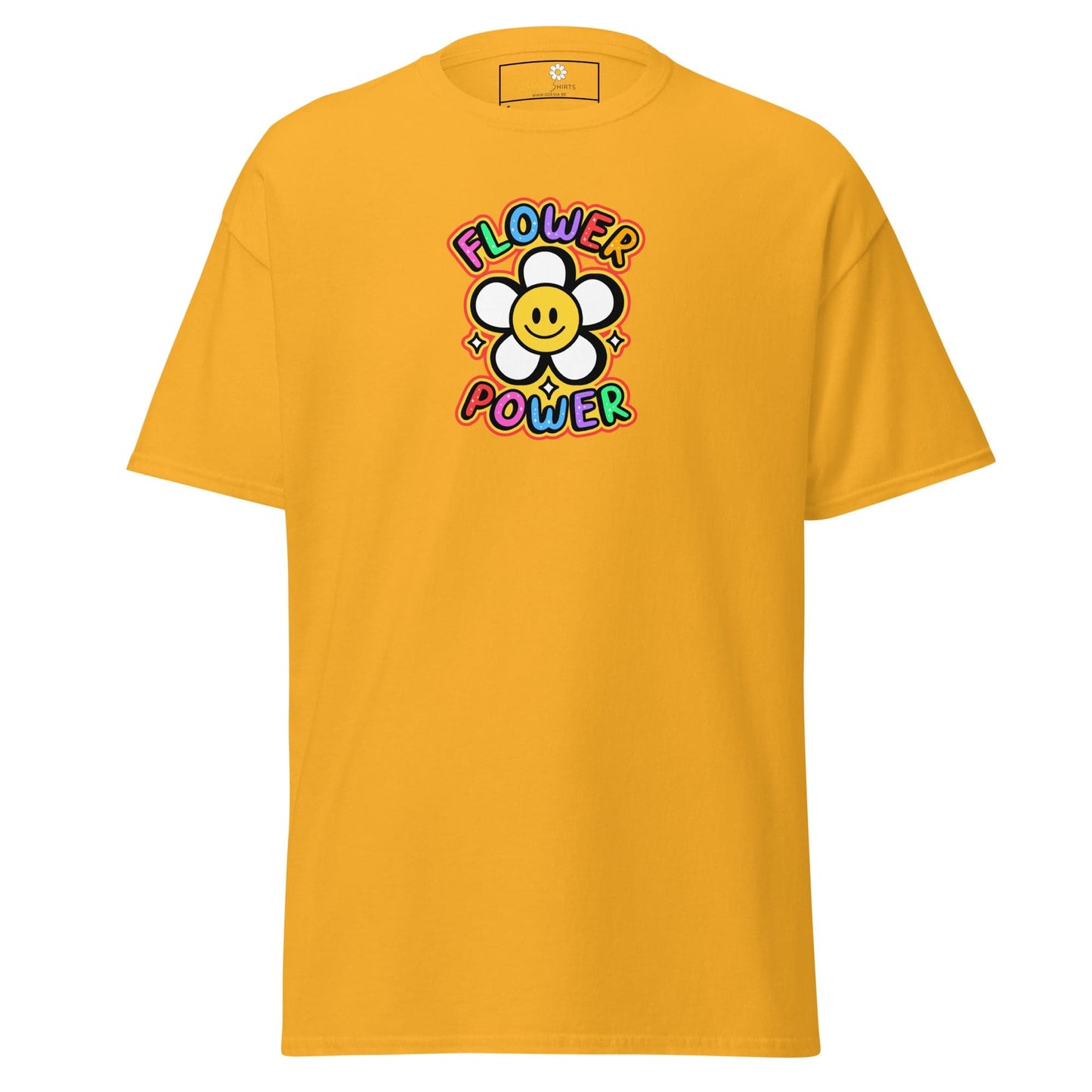 Unisex classic t-shirt - POSITIVE FLOWER POWER - REGULAR - Gold / S