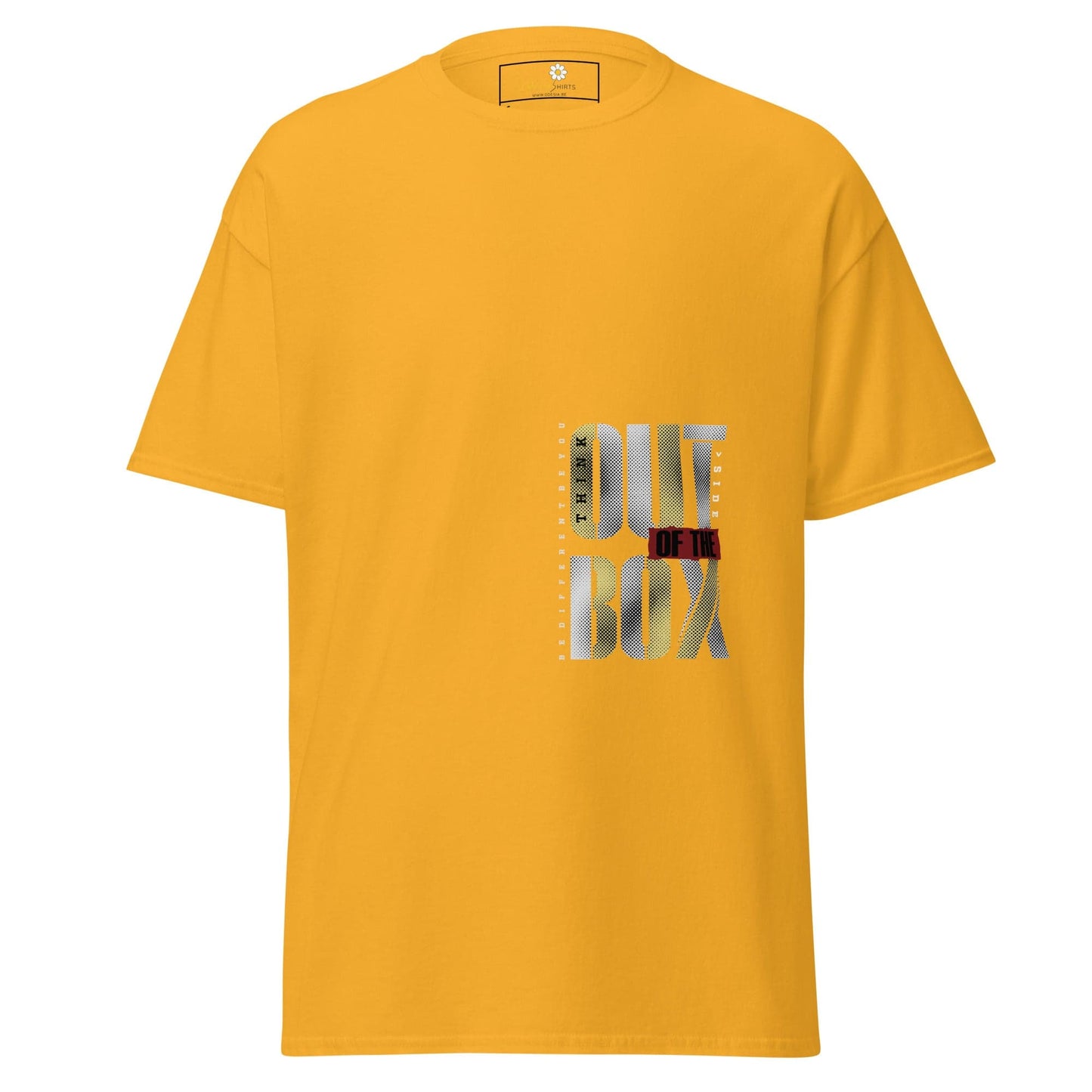 Unisex classic t-shirt - TEXT OUT OTHE BOX - REGULAR - Gold / S
