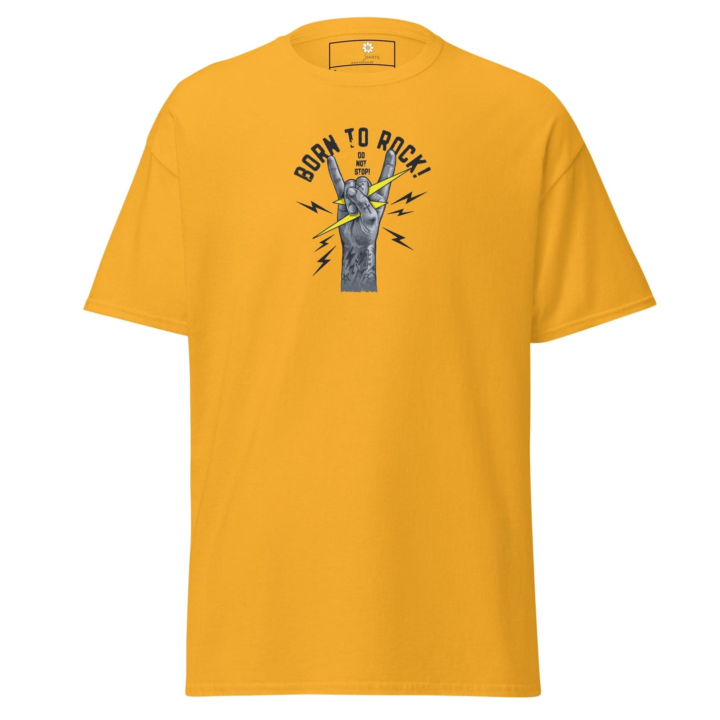 Unisex classic tee - MUSIC BORN TO ROCK - REGULAR - Gold / S
