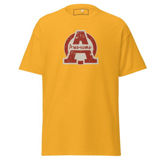 Unisex classic t-shirt - TEXT AWESOME - REGULAR - Gold / S