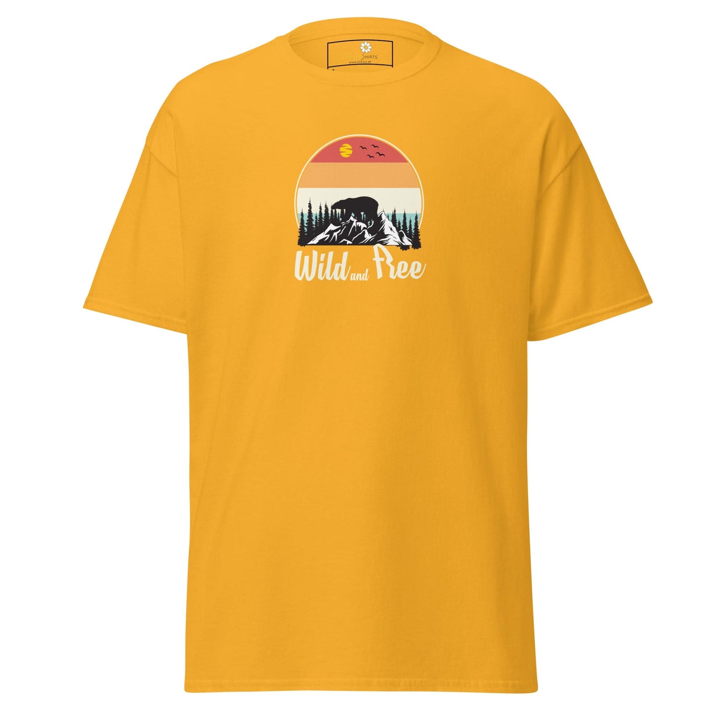 Unisex classic t-shirt - ADVENTURE WILD AND FREE - REGULAR - Gold / S