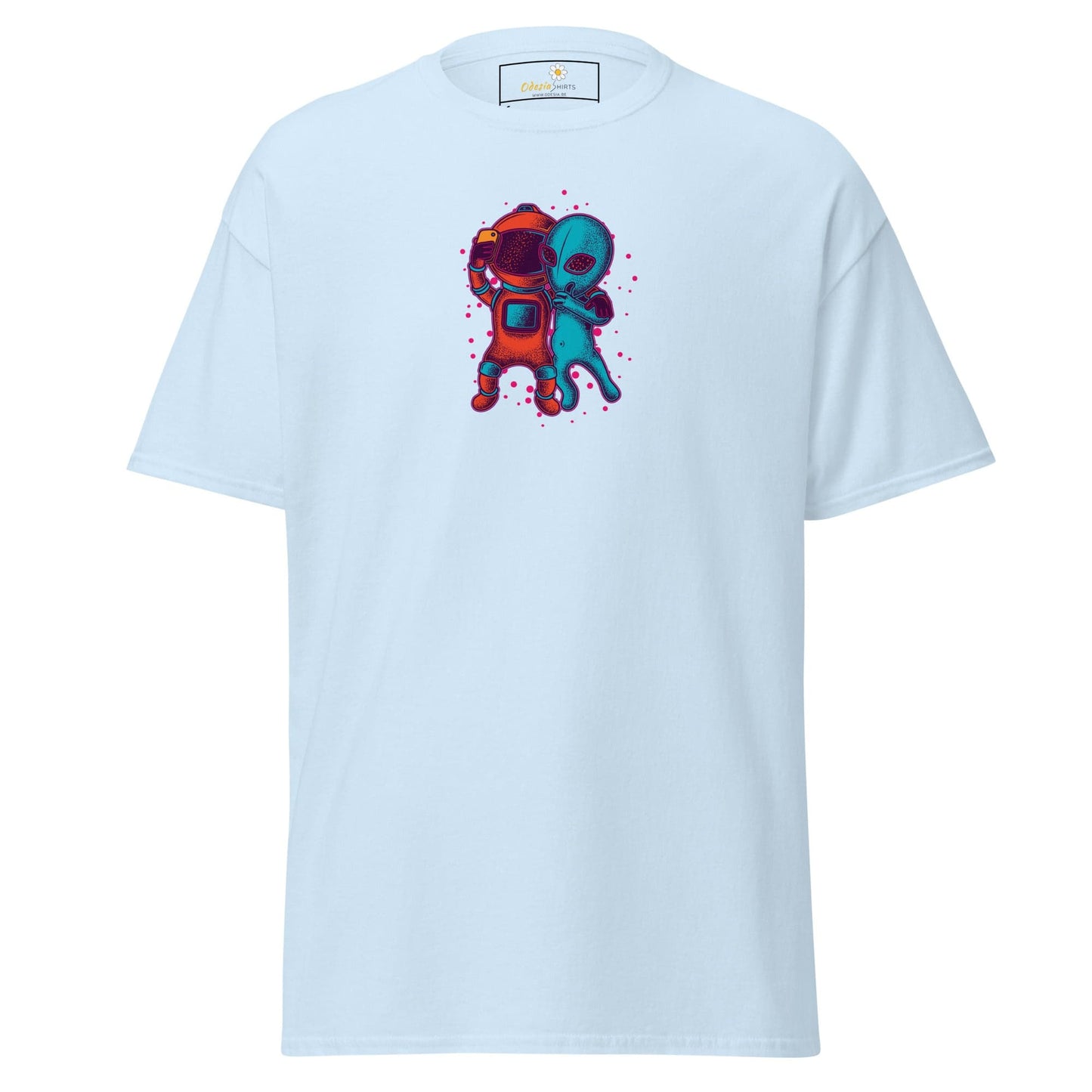 Unisex classic t-shirt - ASTRONAUT ALIEN SELFIE - REGULAR - Light Blue / S