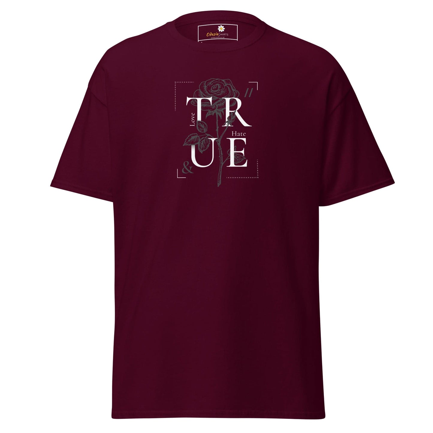 Unisex classic t-shirt - MISC TRUE ROSE - REGULAR - Maroon / S
