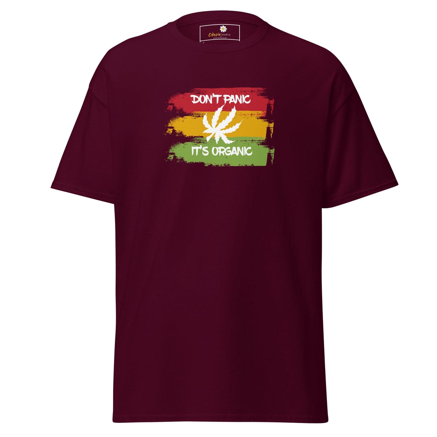 Unisex classic t-shirt - MYSTIC DON’T PANIC ORGANIC - REGULAR - Maroon / S