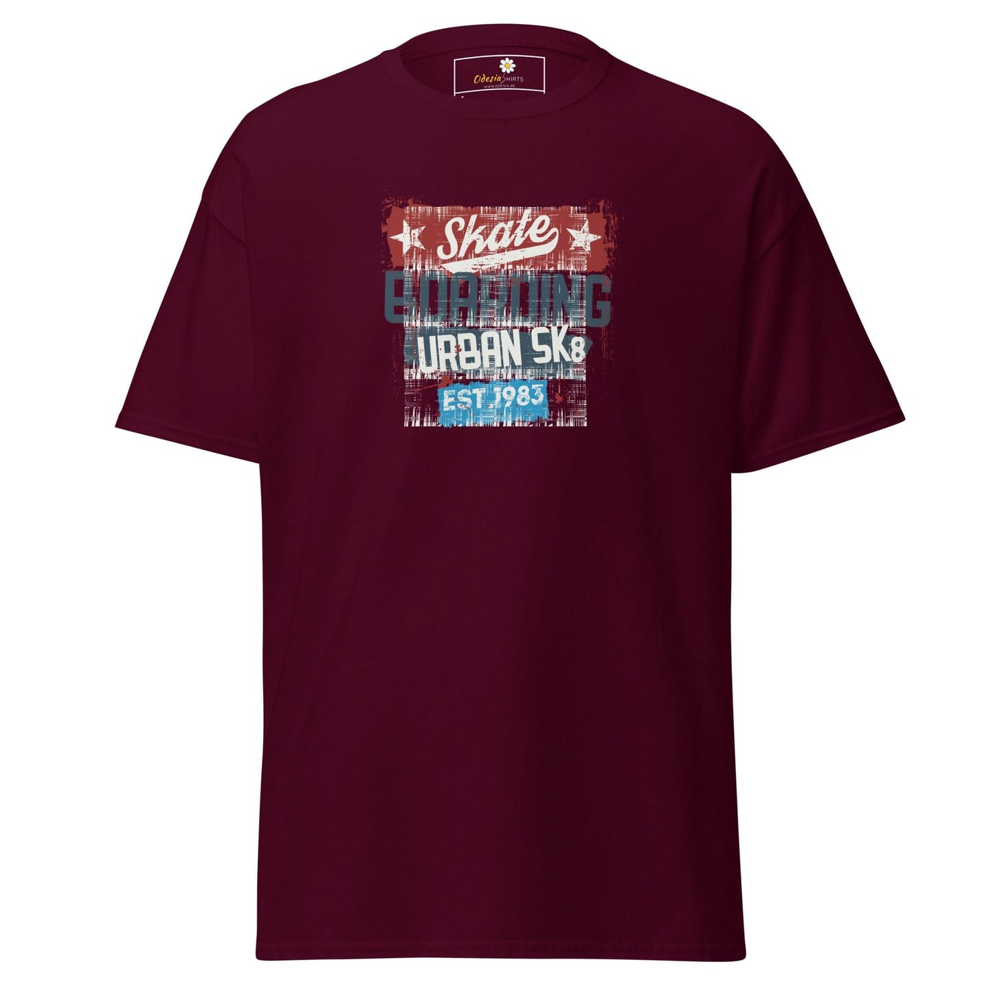 Unisex classic t-shirt - URBAN SKATE - REGULAR - Maroon / S