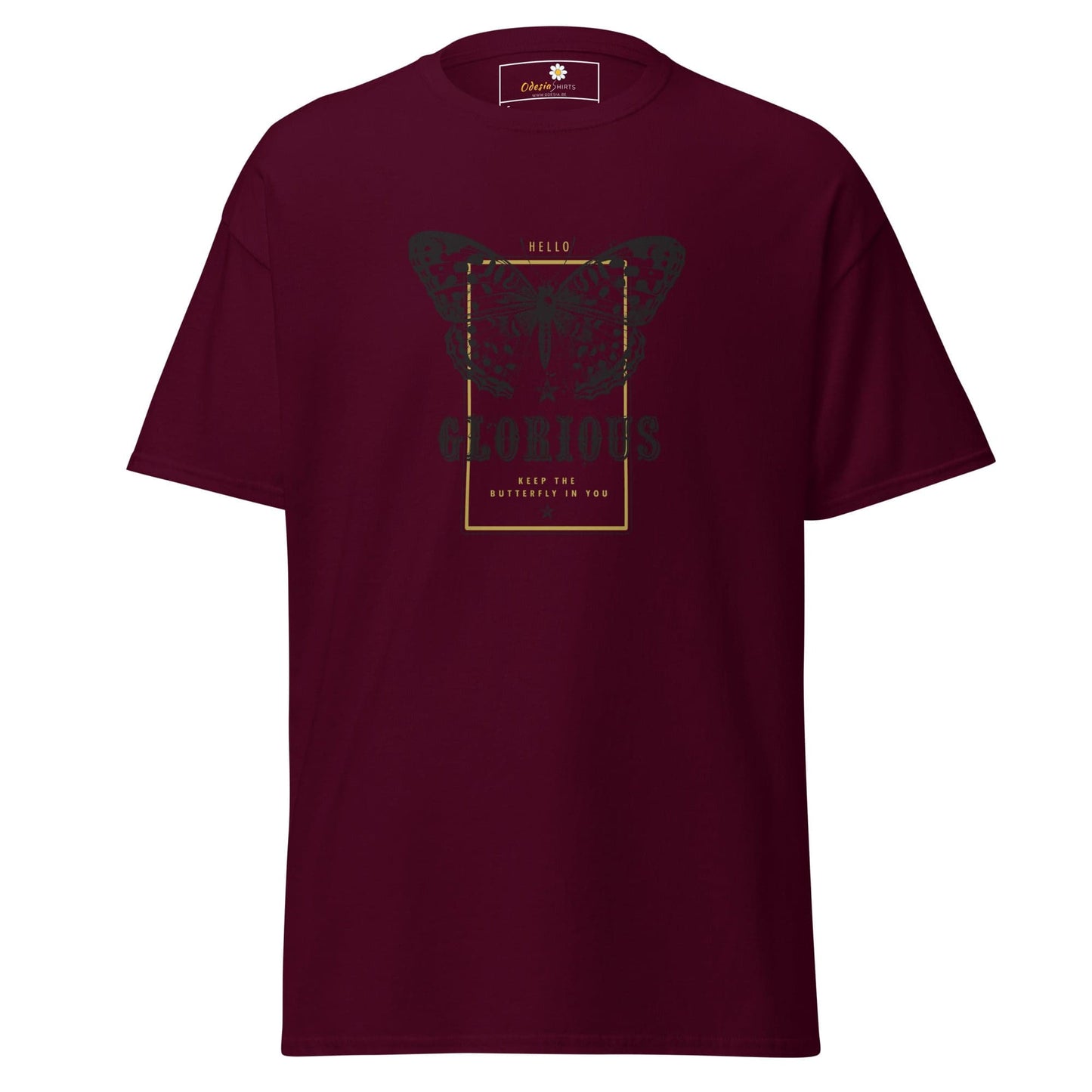 Unisex classic tee - ANIMALS GLORIOUS BUTTERFLY - REGULAR - Maroon / S