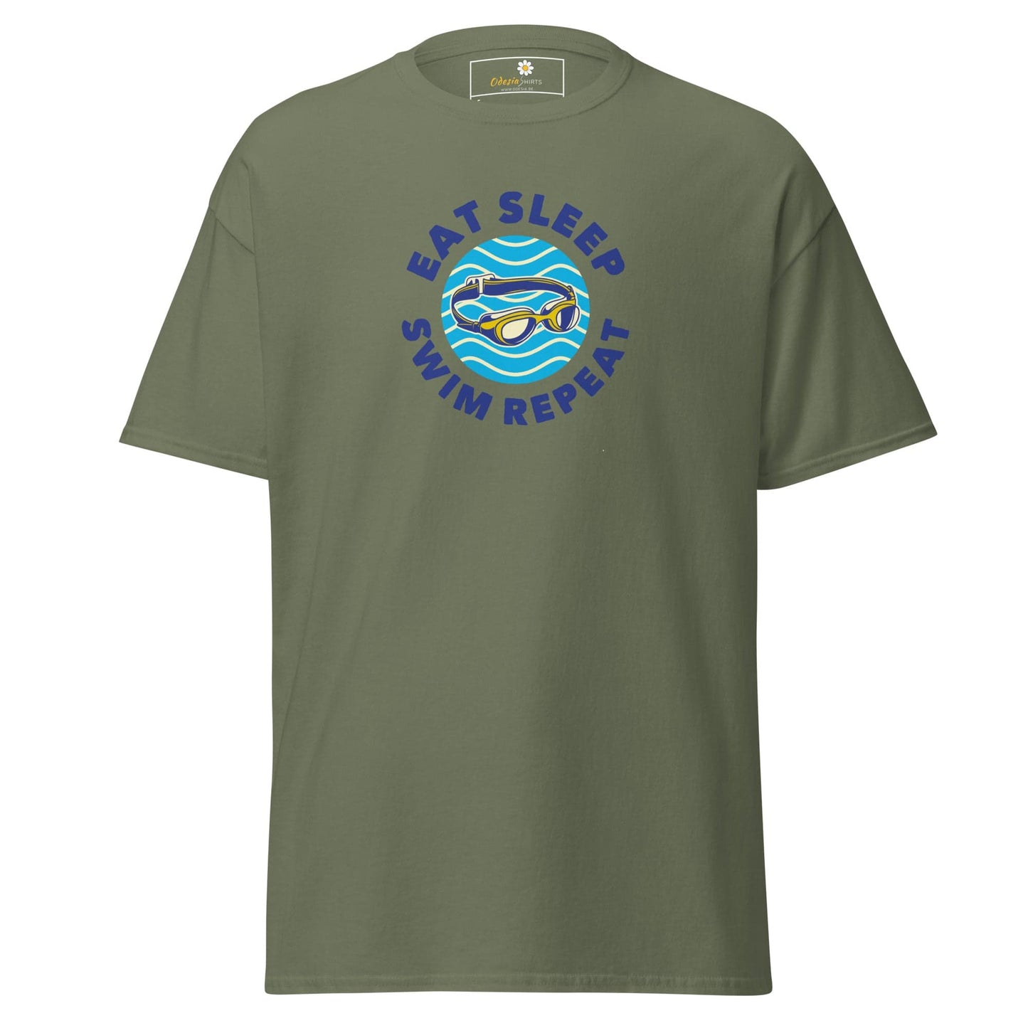 Unisex classic t-shirt - SPORT EAT SWIM SLEEP - REGULAR - Military Green / S