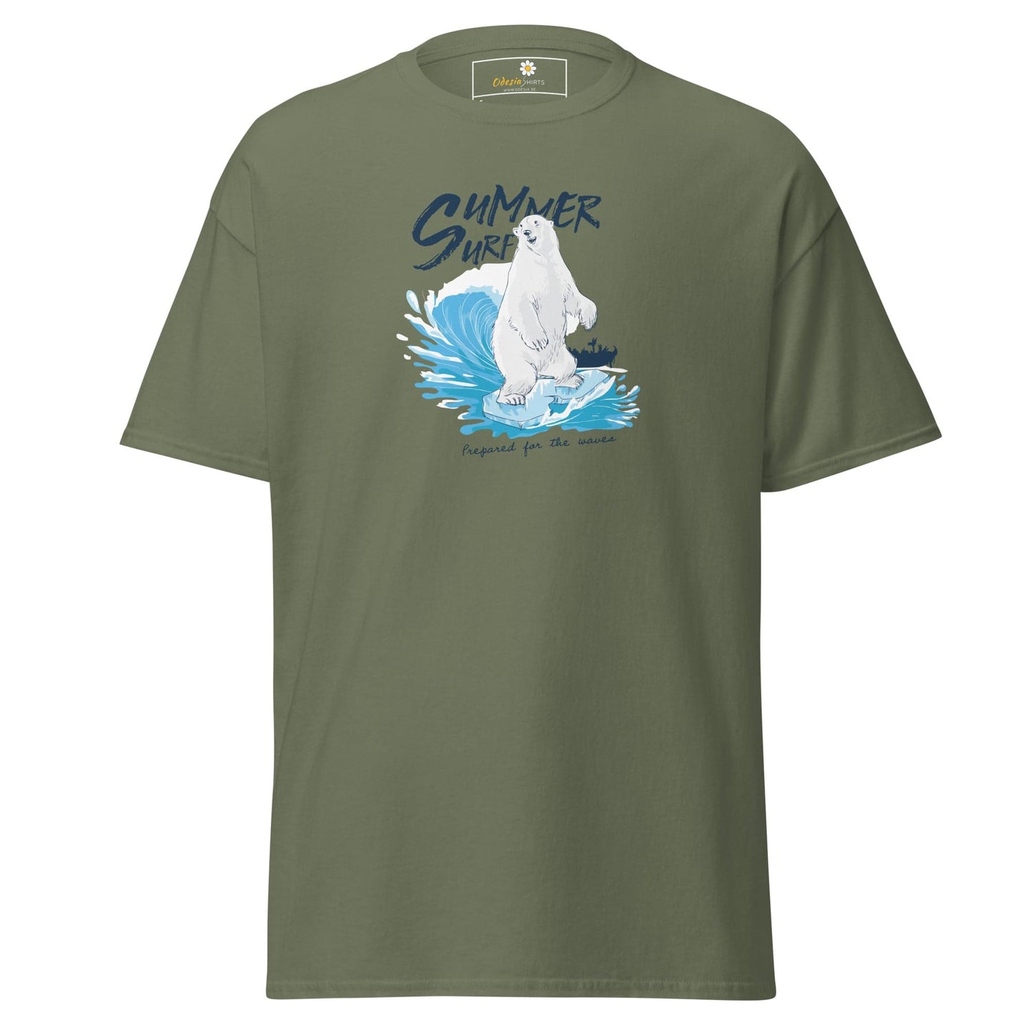 Unisex classic t-shirt - WILD LIFE SUMMER BEAR - REGULAR - Military Green / S