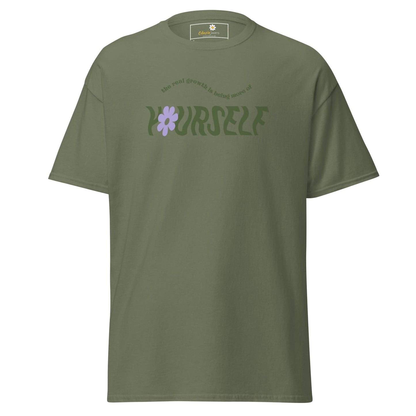 Unisex classic t-shirt - TEXT LOVE YOURSELF - REGULAR - Military Green / S