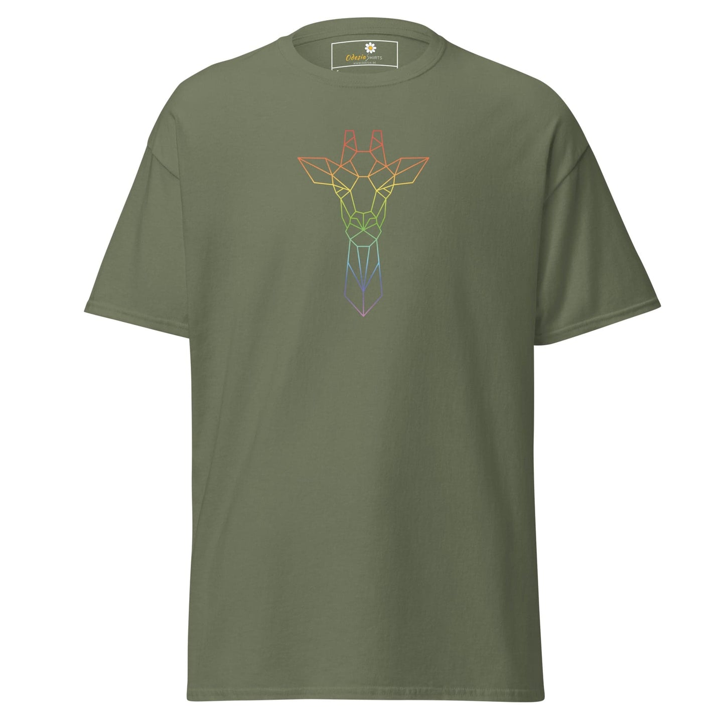 Unisex classic t-shirt - WILD LIFE GIRAFFE - REGULAR - Military Green / S