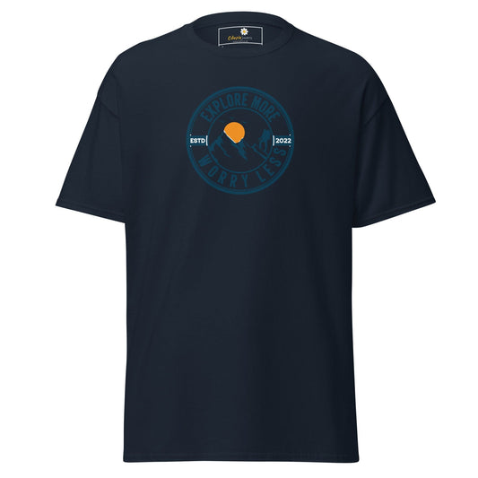 Unisex classic t-shirt - ADVENTURE EXPLORE WORRY LESS - REGULAR - Navy / S