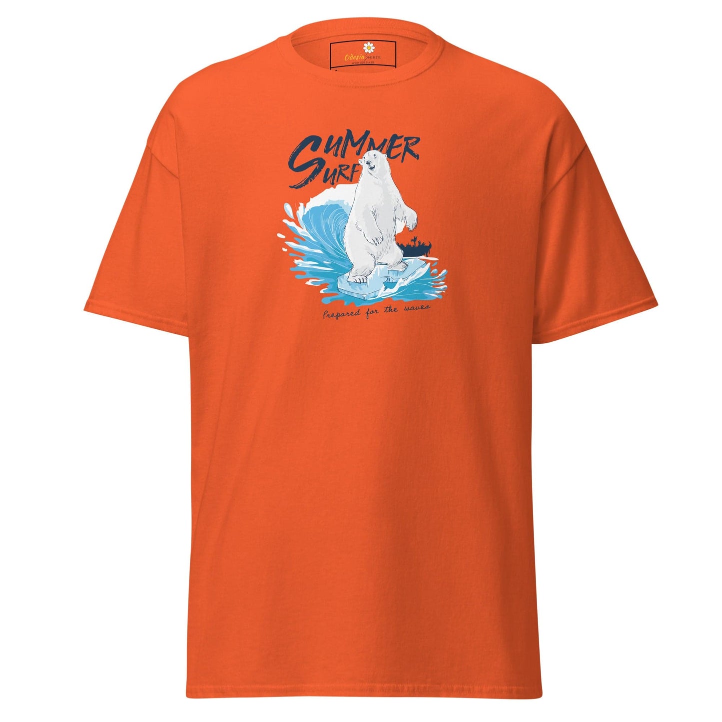 Unisex classic t-shirt - WILD LIFE SUMMER BEAR - REGULAR - Orange / S