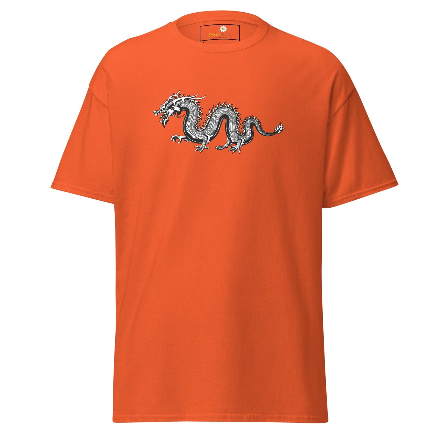 Unisex classic t-shirt - MYSTIC GREY DRAGON - REGULAR - Orange / S