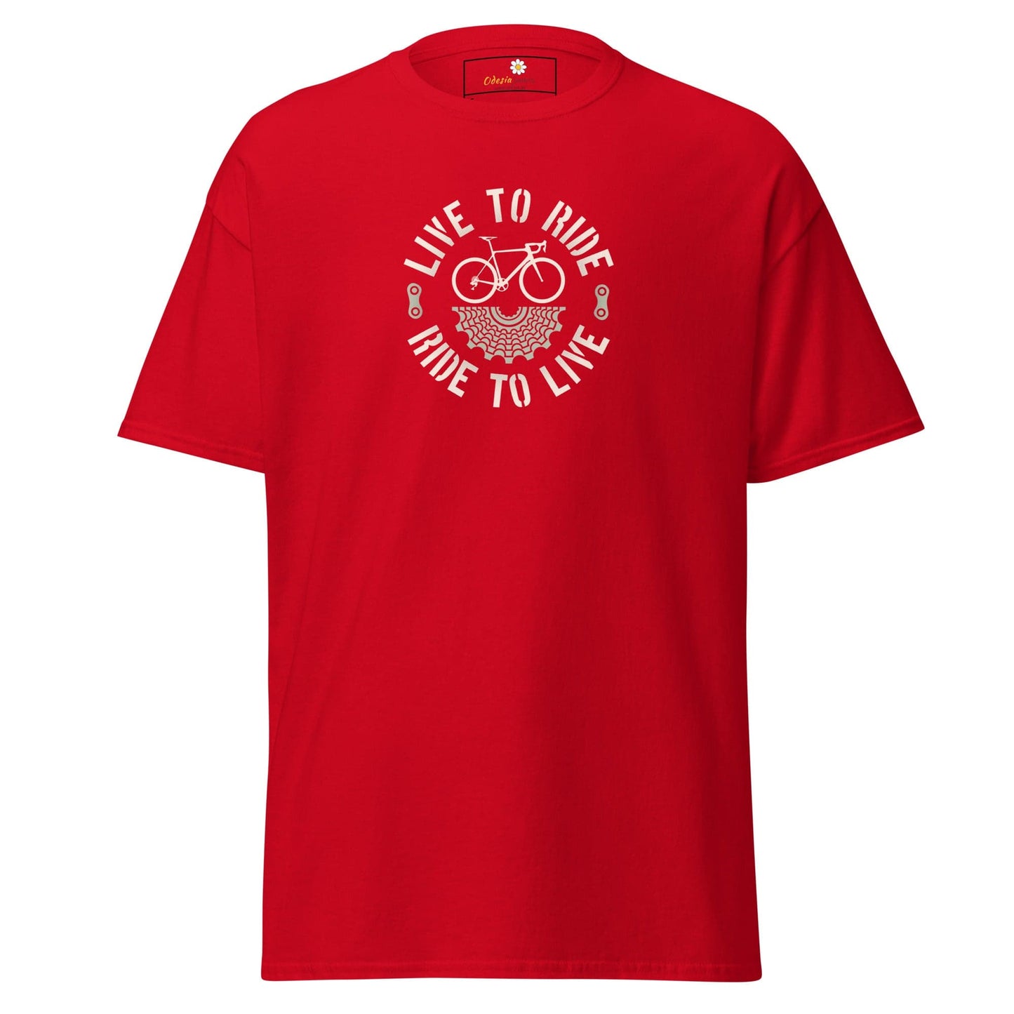 Unisex classic t-shirt - SPORT BICYCLE RIDE TO LIVE - REGULAR - Red / S