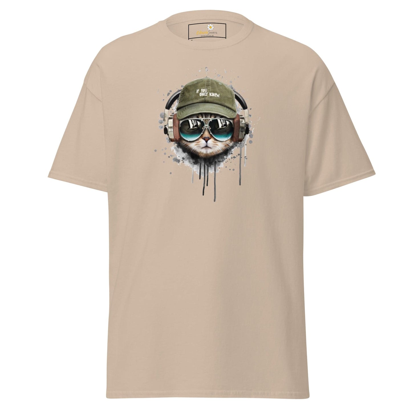 Unisex classic t-shirt - ANIMALS MUSIC CAT HAT - REGULAR - Sand / S