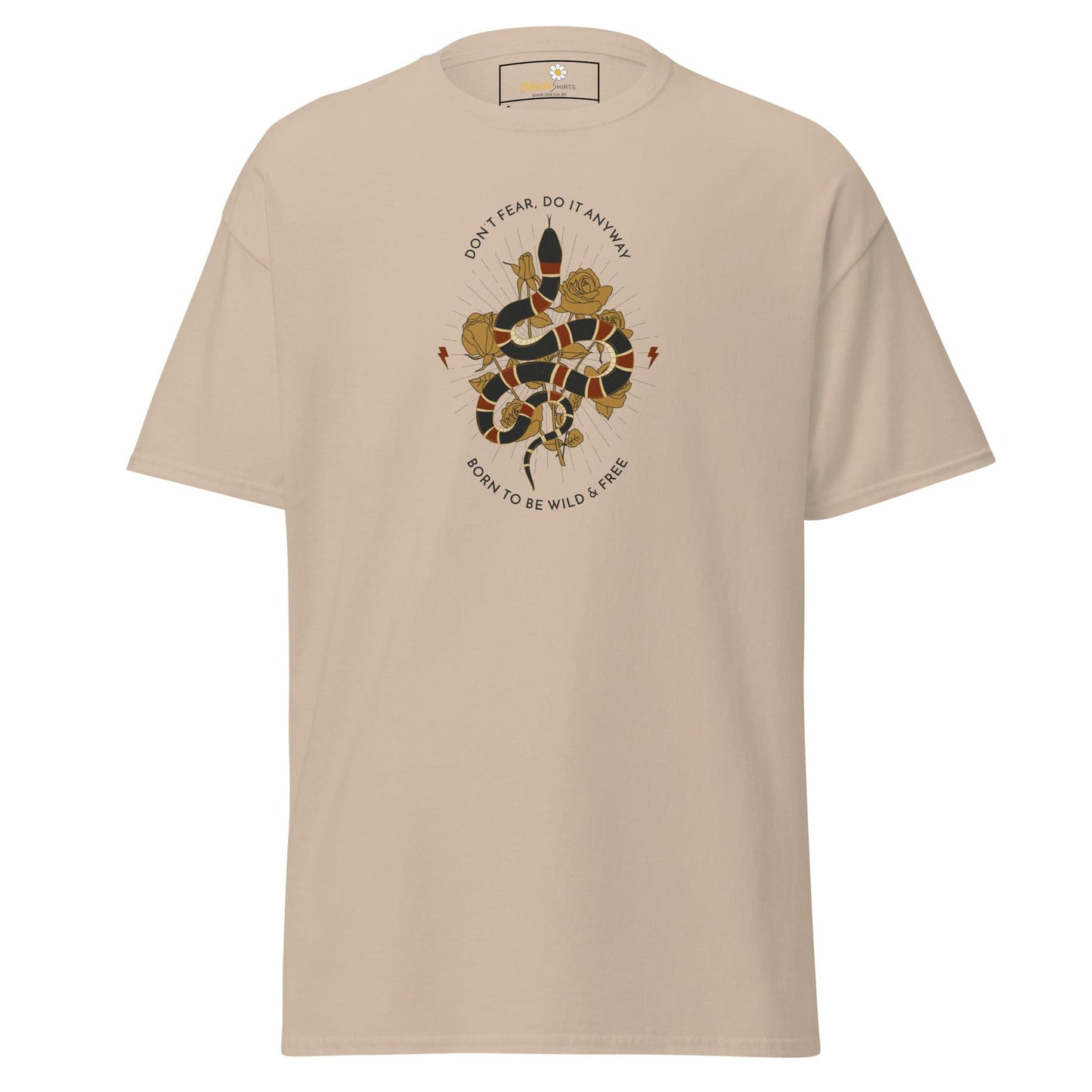 Unisex classic t-shirt - SNAKE TO BE WILD - REGULAR - Sand / S
