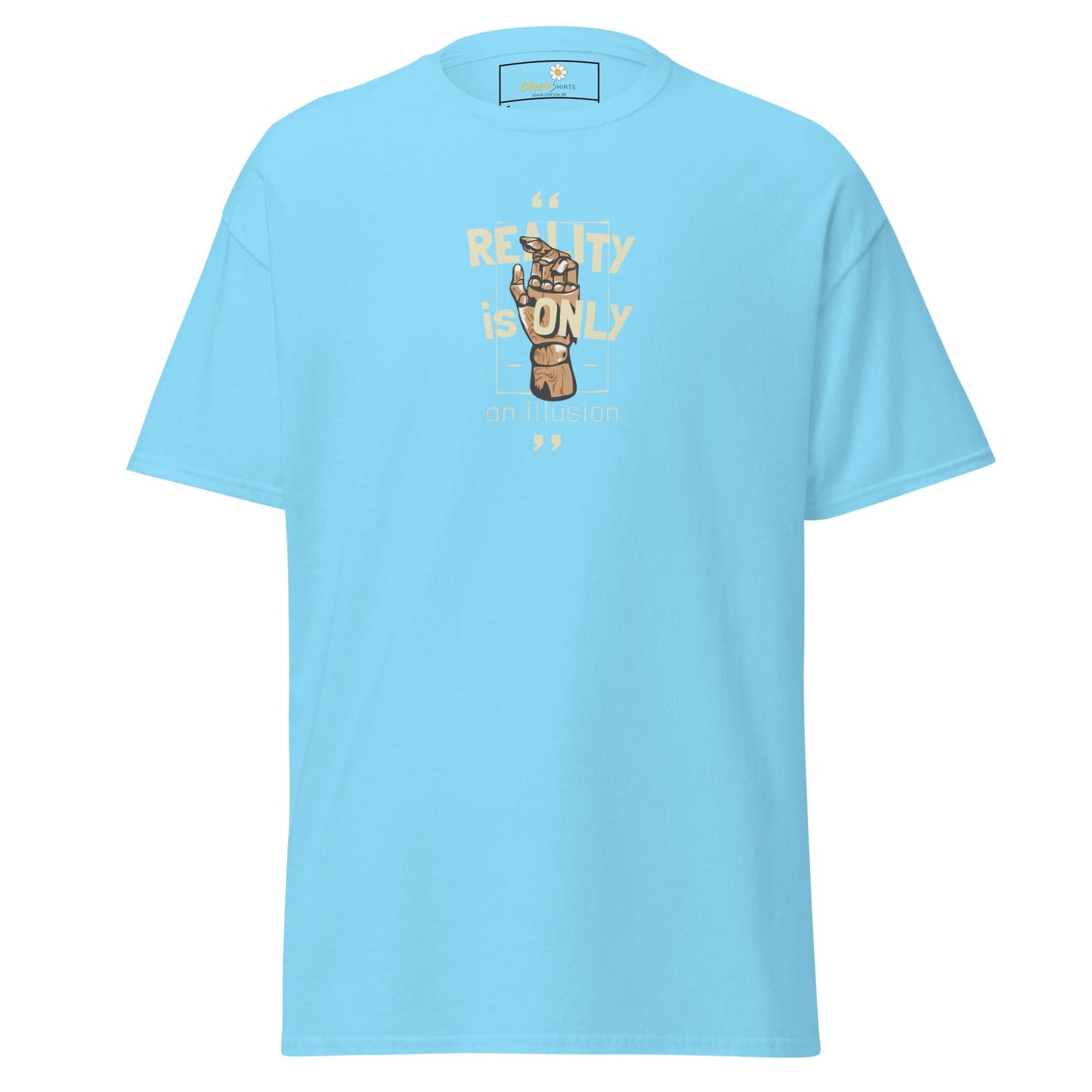 Unisex classic tee - MYSTIC TEXT REALITY AN ILLUSION - REGULAR - Sky / S