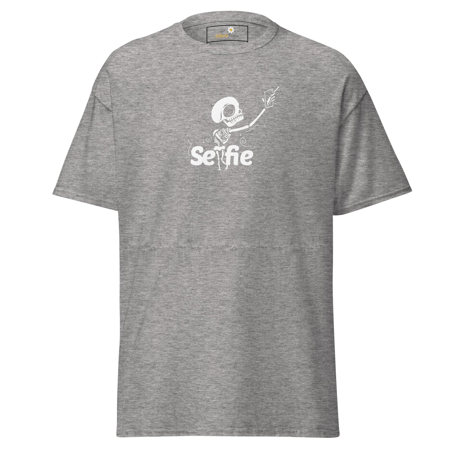 Unisex classic t-shirt - SKULL SELFIE - REGULAR - Sport Grey / S