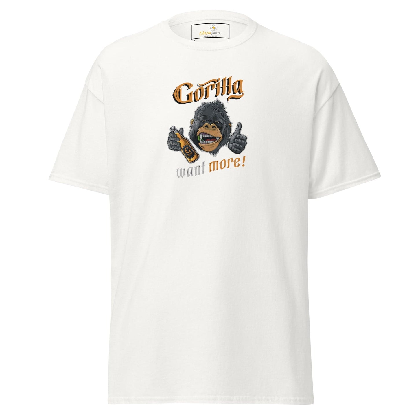 Unisex classic t-shirt - FUN WILD LIFE GORILLA WANT MORE - REGULAR - White / S
